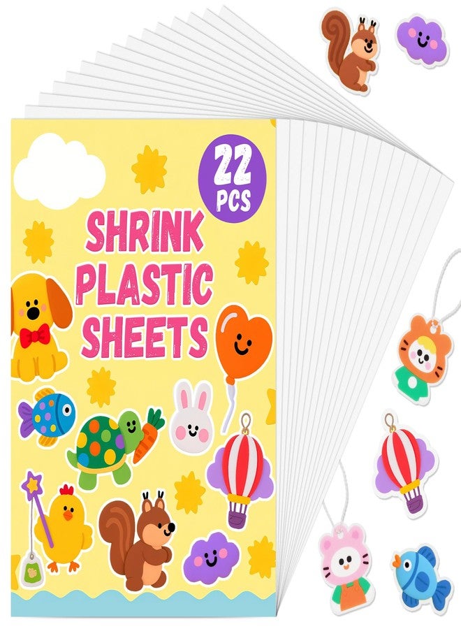 RAINFLOW 22PCS Shrinky Dink Sheets - Shrink Paper Keychain Kit Christmas Crafts,7.9" x 5.7" Shrinky Plastic Sheets Shrink Art Paper,Shrinky Dinks Keychain Making Kit for DIY Craft - Image 1